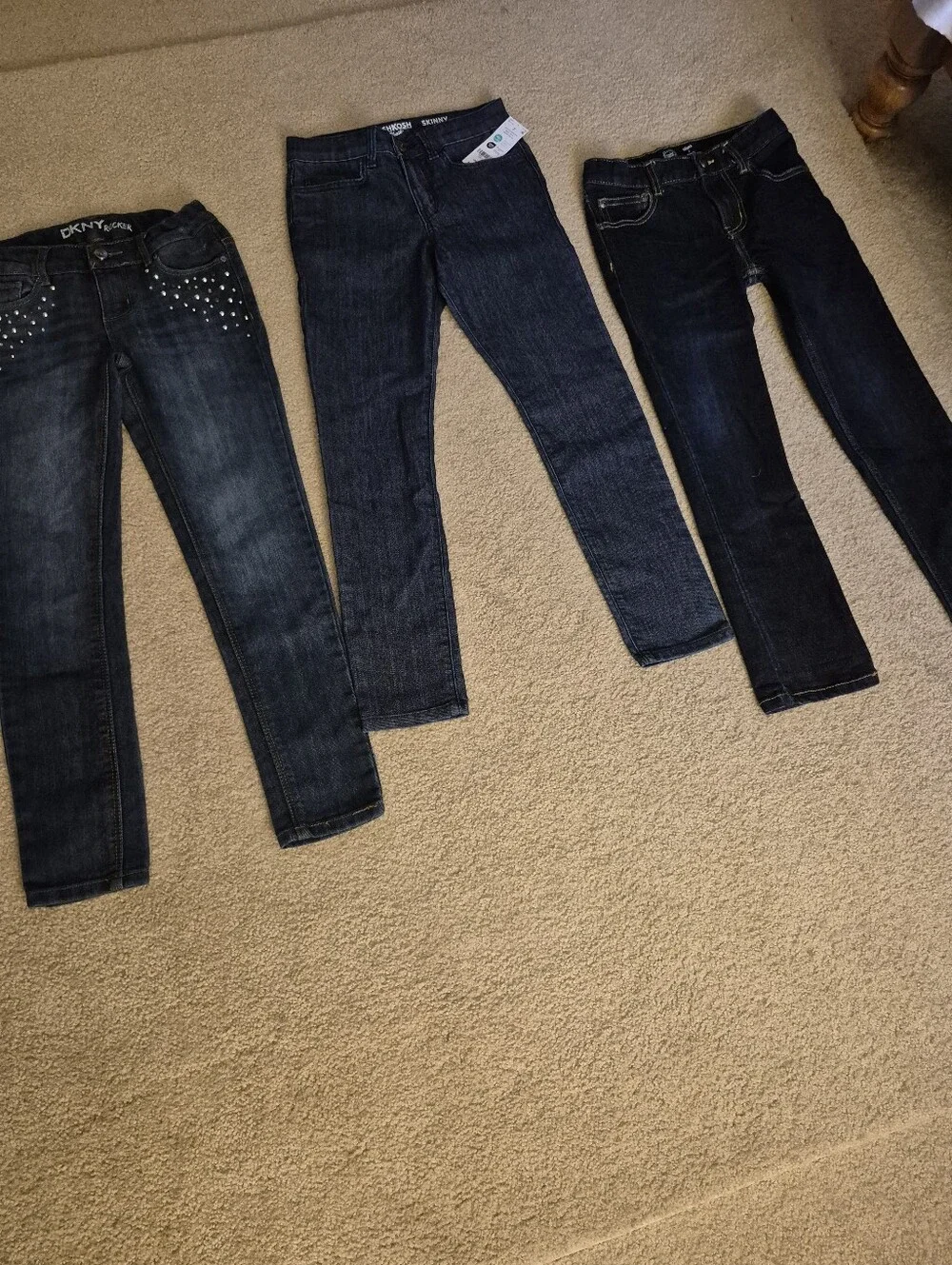Lot Of 3 Girls Skinny Jeans Size 7 And 8, Oshkosh NWT
